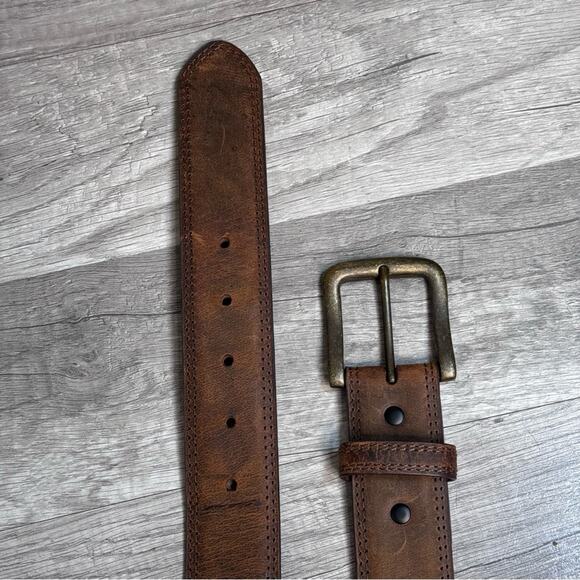 Brown Leather Belt with 12 Gauge Shotgun Shell Accents SZ 42 Western Rodeo Style - Picture 4 of 10